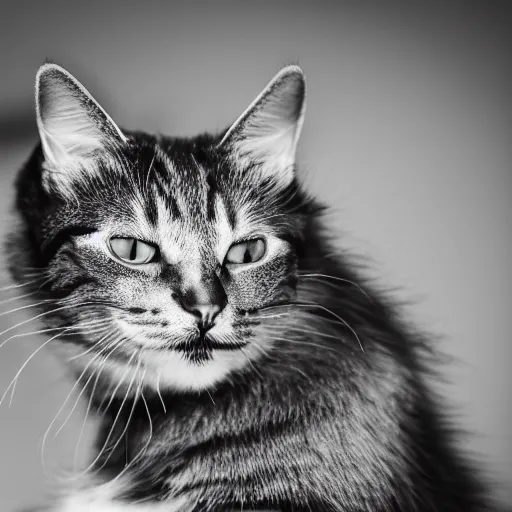 Image similar to Cat laughing hard at a joke, trending on fiverr, 40nm lens, shallow depth of field,