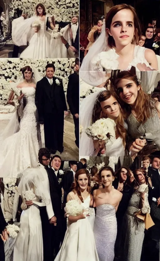 Image similar to emma watson wedding harry potter, instagram, hollywood