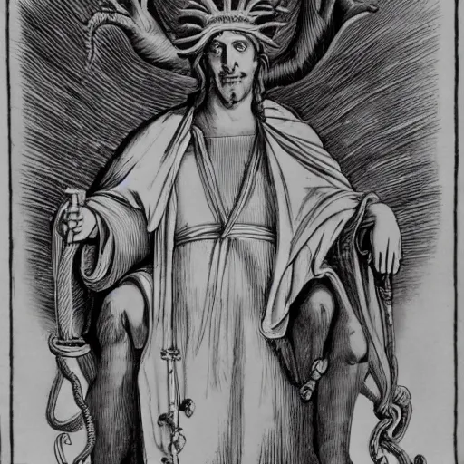 Prompt: the pope as medusa