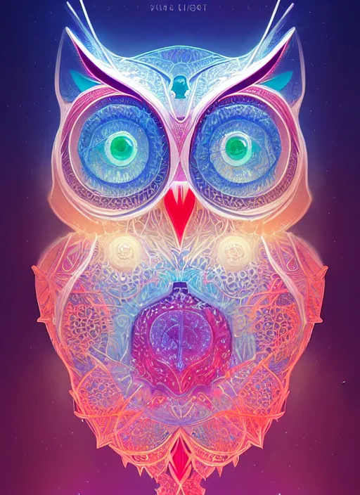 Image similar to symmetry!! product render poster vivid colors divine proportion owl, ice and snow, glowing fog intricate, elegant, highly detailed, digital painting, artstation, concept art, smooth, sharp focus, illustration,