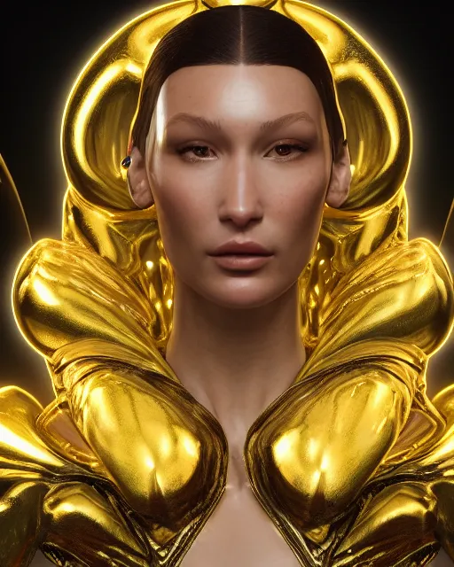 Prompt: a highly detailed metahuman 8 k close up render of bella hadid gustav klimt death and life painting trending on artstation made in unreal engine 4