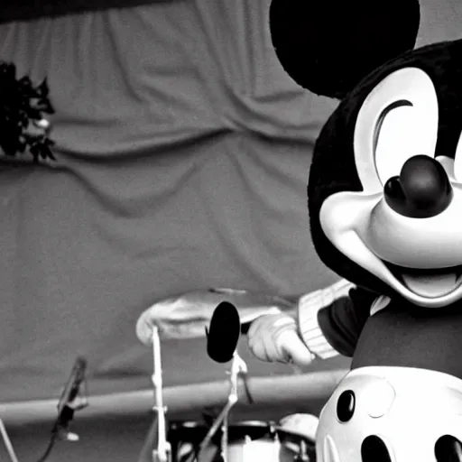 Image similar to mickey mouse performing at woodstock