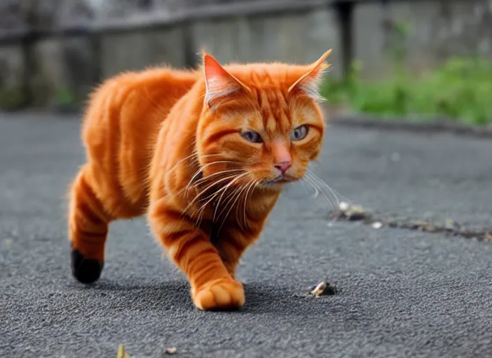 Prompt: ginger cat in mid action