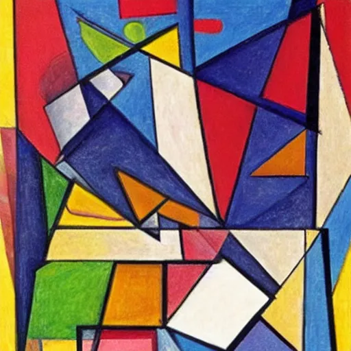 Prompt: a mystical concept of cubism art