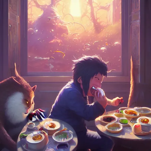 Prompt: highly detailed portrait of smash mouth eating eggs, unreal engine, fantasy art by greg rutkowski, loish, rhads, makoto shinkai and lois van baarle, ilya kuvshinov, rossdraws, tom bagshaw, global illumination, radiant light, detailed and intricate environment