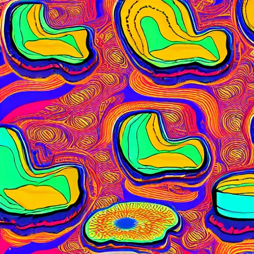 Image similar to psychedelic trippy couch in space, experimental mess, transitioning couch, non discrete couch, musical couch, small but dominant couch, wavy trippy world couch, rice burger couch, steak and eggs couch, hairless, bald, shaven couch, no eyebrows, skin couch, weird people couch