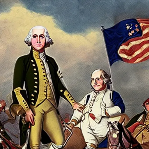 Image similar to george washington revolutionary war still reimagined like spirited away