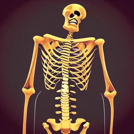 Prompt: “ horribly anatomically incorrect human skeleton ”