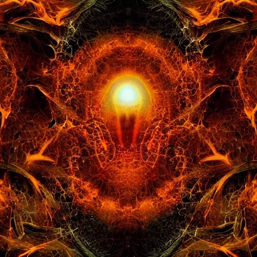 Prompt: I am anti-life. The Beast of Judgement. The dark at the end of everything. Zoomorphism , God like, Biblical, Apocalypse, End of Times, Superb, Invincible, Merciless, Mayhem, Chaos, Death Incarnate, fog, smoke, ashes, hellfire, rain of blood, feeds on the entire cosmos, Highly detailed 3d fractal, volumetric lighting, sharp focus, ultra-detailed, hyperrealistic, complex, intricate, 3-point perspective, hyper detailed, unreal engine 5, IMAX quality, cinematic, finely detailed, small details, extra detail, symmetrical, high resolution, rendered 3D model, octane render, arnold render, PBR, path tracing, 8k, 4k, HD, hi-res, award-winning, awe-inspiring, ground-breaking, masterpiece , artgem, Dark Fantasy