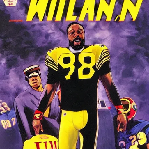 Image similar to comic book cover for'coach tomlin wins the superbowl ', art by alex ross