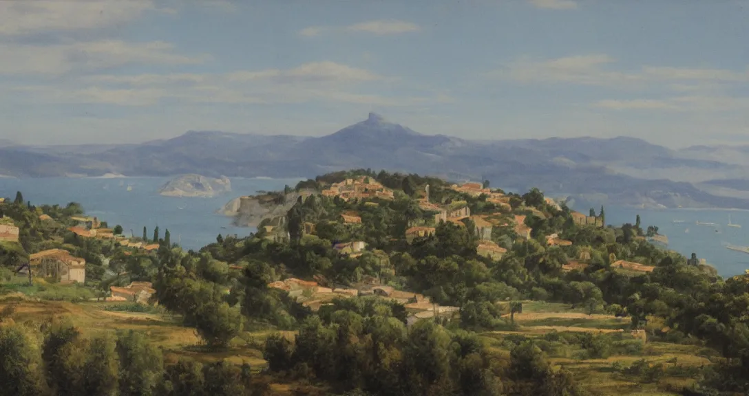 Image similar to matte painting of south of france country