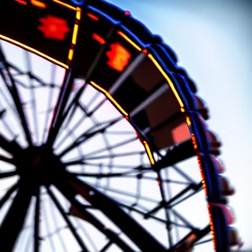 Image similar to a close - up shot of darth vader in a ferris wheel at golden hour, trending on unreal engine