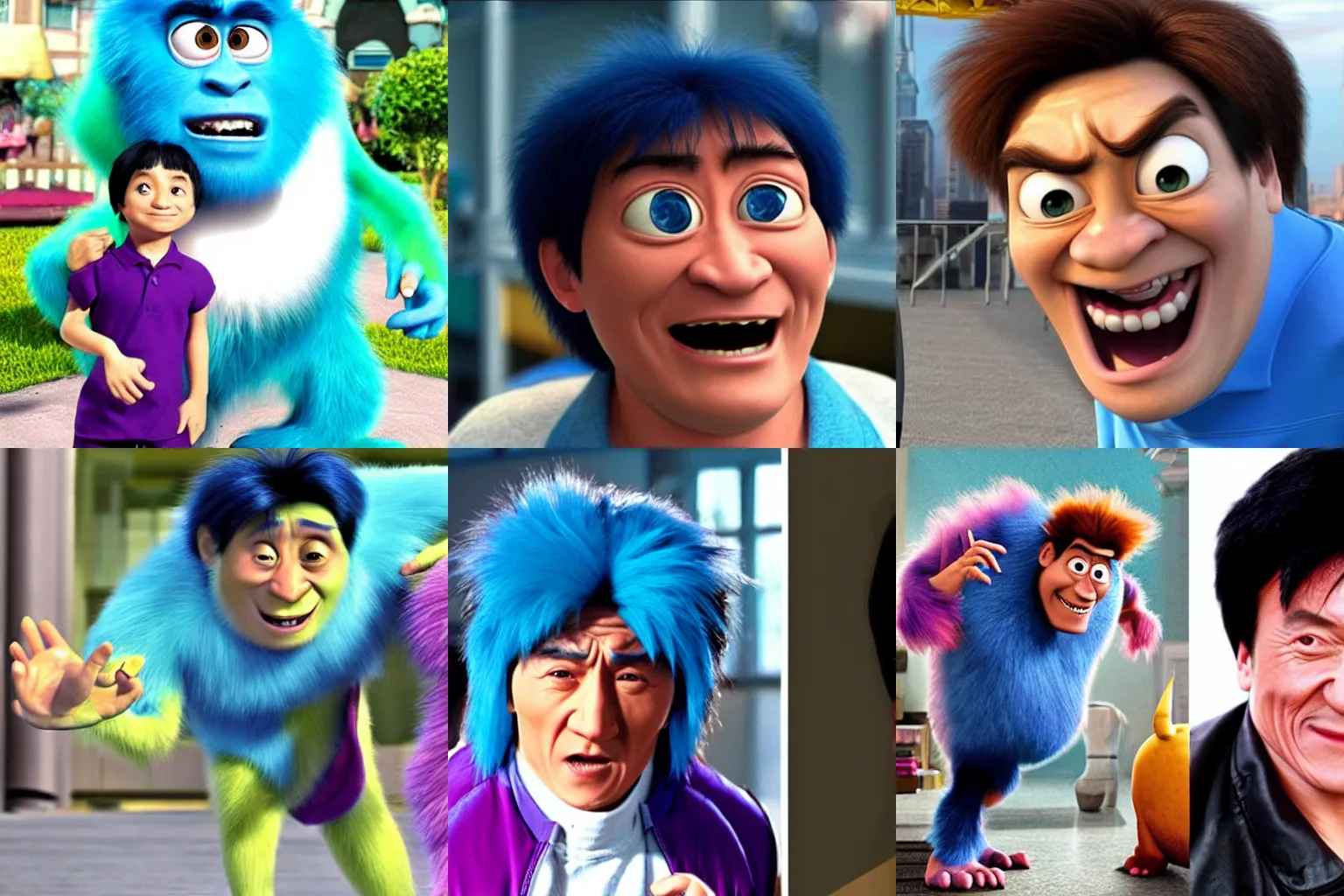 Prompt: jackie chan as a character from monsters inc.