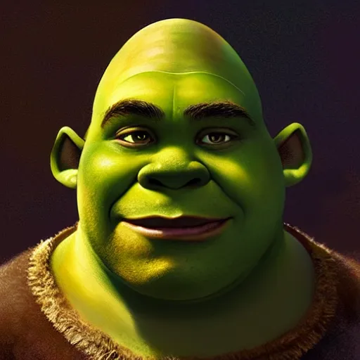 Image similar to travor philips as shrek face, highly detailed, digital painting, artstation, concept art, sharp focus, illustration, art by greg rutkowski and alphonse mucha