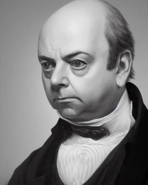 Image similar to upper body portrait of paul giamatti! as united states president john quincy adams, 1 8 2 7, paul giamatti!, sideburns, muttonchops, official portrait, oil on canvas by anton otto fischer, trending on artstation