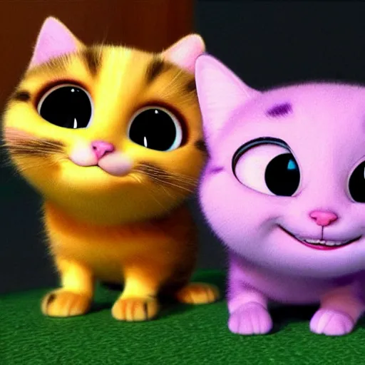 Prompt: pixar animation cute cartoon cat