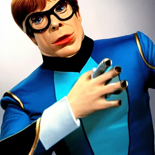 Prompt: austin powers as lieutenant data, star trek, cinematic