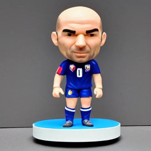 Image similar to zinedine zidane at 2 0 0 6 mundial funko pop with france team uniform, clay art, action figure