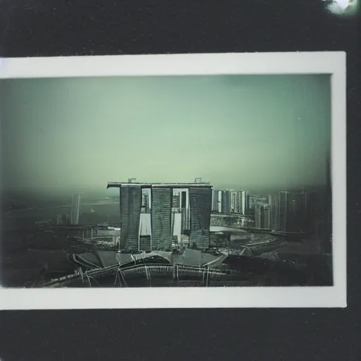 Image similar to polaroid photo of marina bay sands