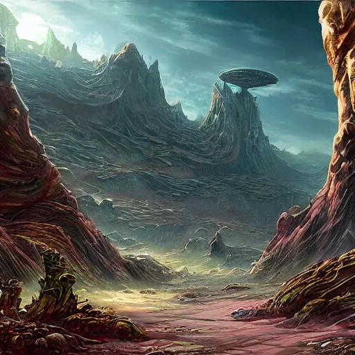 Image similar to amazing alien sci - fi landscape by pennington, bruce, arstation