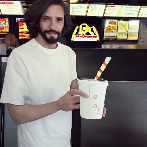 Image similar to Jesus spotted working at McDonalds