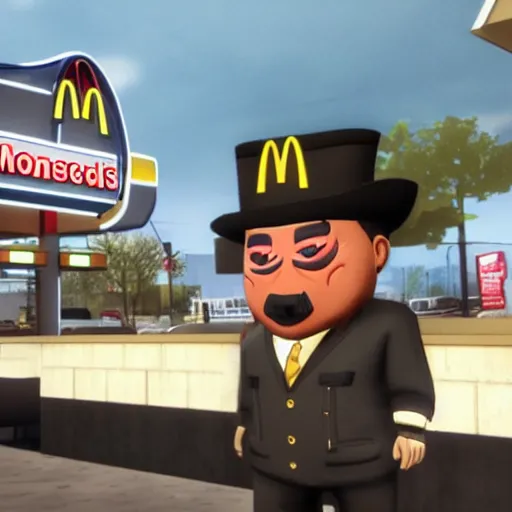 Image similar to Dallas from payday two at a McDonalds