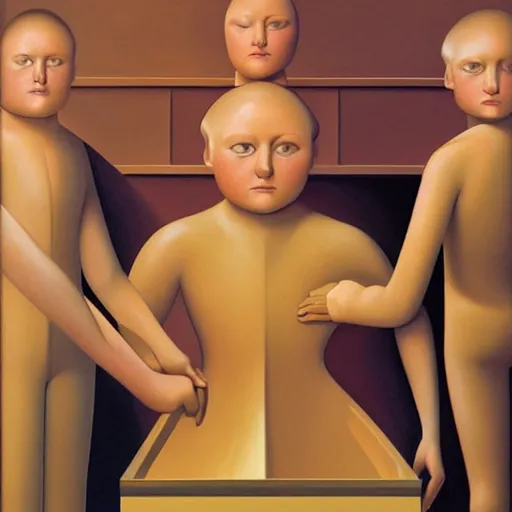 Image similar to oil painting by george tooker