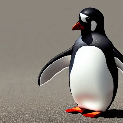 Prompt: linux penguin with a minigun