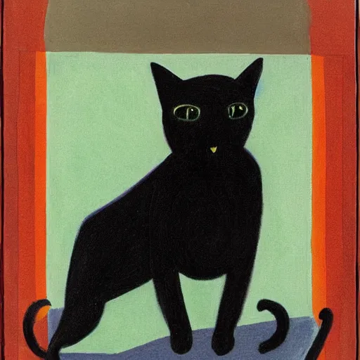 Image similar to avatar of a black cat in the style of antonio berni