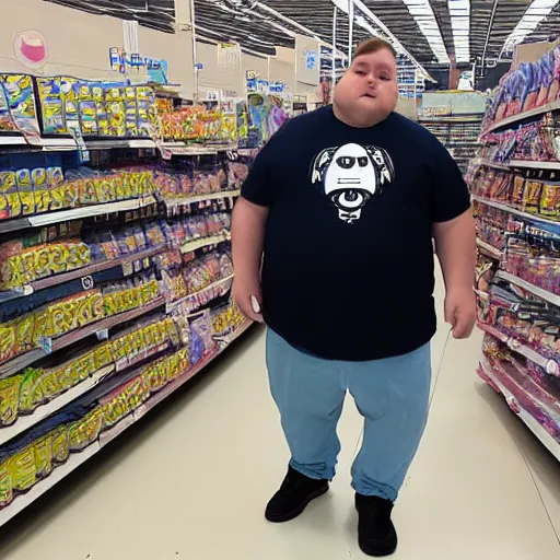 Image similar to obese krang in walmart