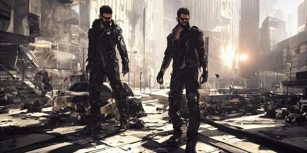 Image similar to deus ex mankind divided, video game cutscene, unreal engine 5, render, ray tracing