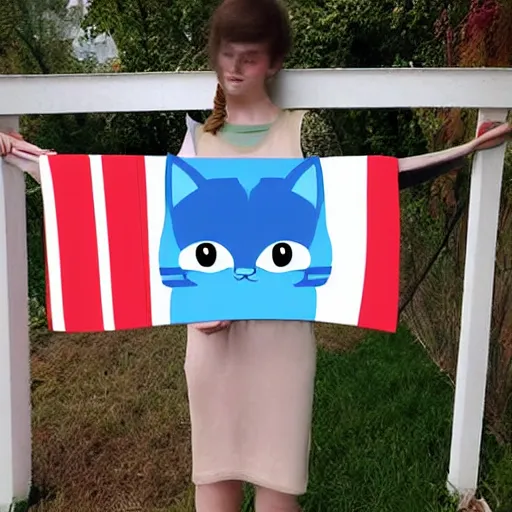 Image similar to transgender flag cat