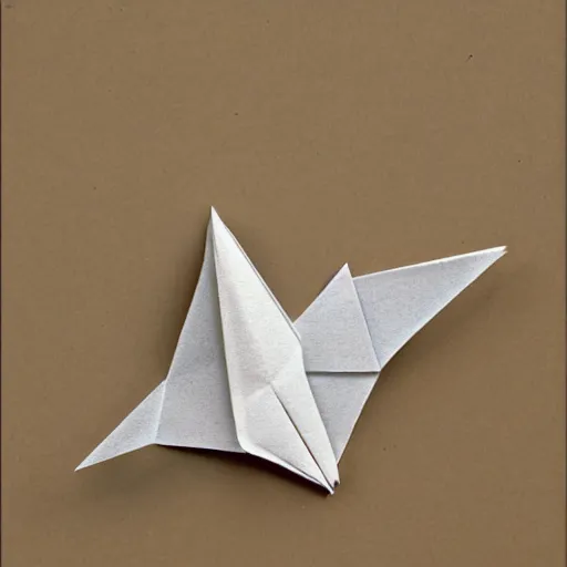 Image similar to a paper crane by michelangelo