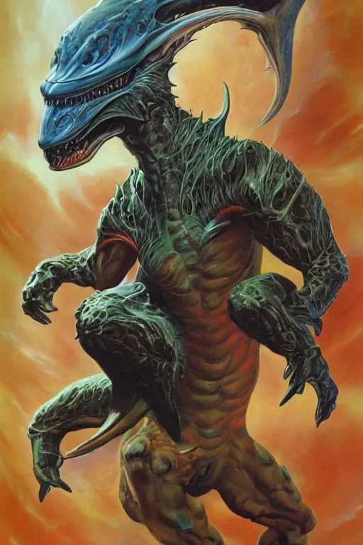 Image similar to extraterrestrial beast by boris vallejo