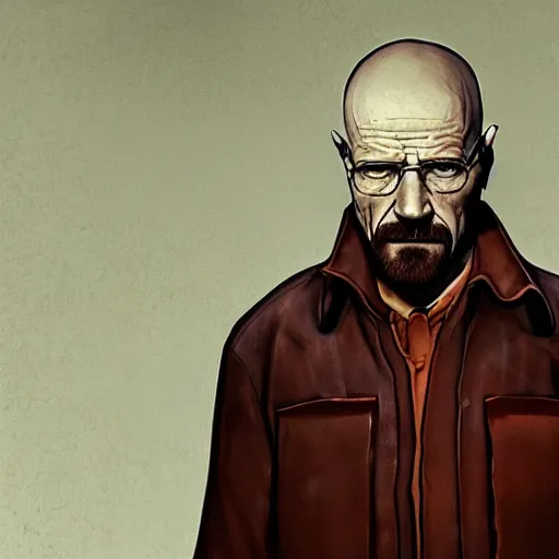 Image similar to walter white, half life 2 cover