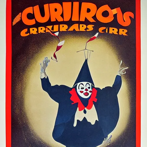 Image similar to poster advertising a circus, printed poster, creepy clown, 1 9 4 0 circus poster