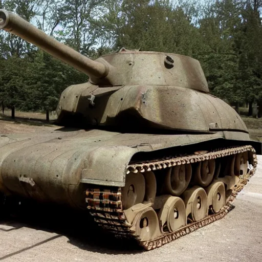 Image similar to wwii tank with amusement part camouflaged paint