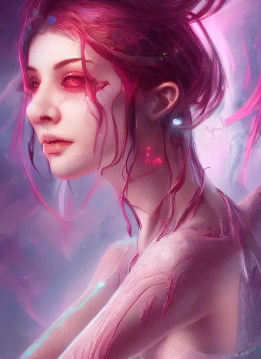 Prompt: dreamscape, female, sensual, ross tran, vivid colors, anatomical, highly detailed sculpture, intricate detailed, ommatidia, 8 k, cinematic atmosphere, post - processing