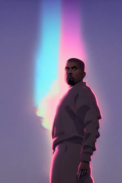 Prompt: Kanye West Album cover in the style of Makoto Shinkai, by Artgerm, by beeple, by Greg Rutkowski, volumetric lighting, octane render, 4K resolution, trending on artstation, masterpiece