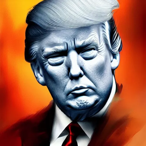 Image similar to beautiful Donald Trump by Stanley Artgerm Lau, WLOP, Rossdraws, Frank Frazetta, Andrei Riabovitchev, Marc Simonetti, trending on artstation