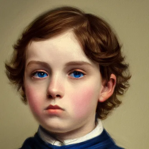 Image similar to A detailed portrait of a face of a victorian boy with azure eyes by johannes wessmark. 45 degree light angle, sunlight. hyperrealistic, 4K HD wallpaper, full color.