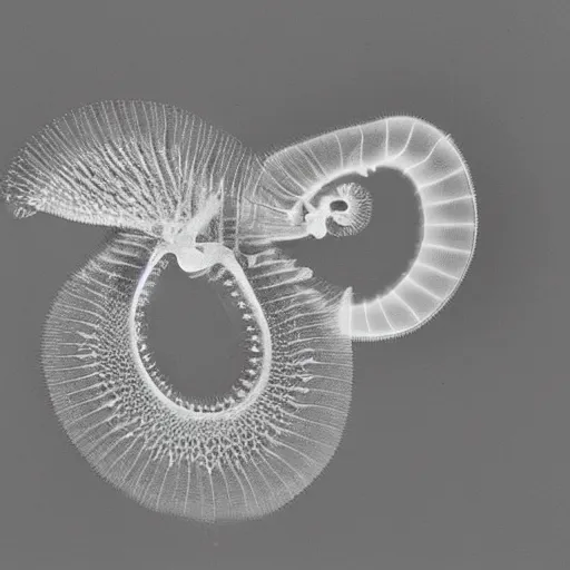 Image similar to x - ray imaging of a seahorse to capture the hidden structures of its bones