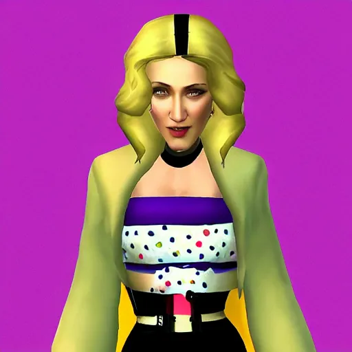 Image similar to madonna. snapshot from the sims