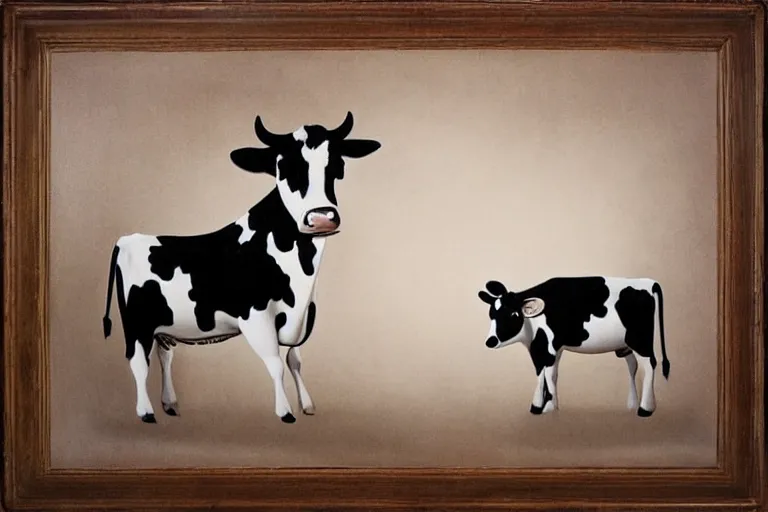 Prompt: 'Wherever you go, a cow is always watching you', by Mark Ryden