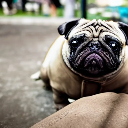 Image similar to a Tardigrade Pug Hybrid, A tardigrade that looks like a pug, afternoon hangout, good times photograph, candid