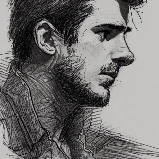 Image similar to a realistic yet scraggly portrait sketch of the side profile of a stern and sophisticated hayden christensen, trending on artstation, intricate details, in the style of frank auerbach, in the style of sergio aragones, in the style of martin ansin, in the style of david aja, in the style of mattias adolfsson