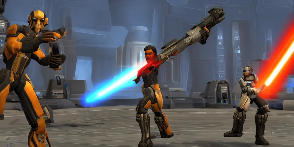 Image similar to screenshot, obama in swtor