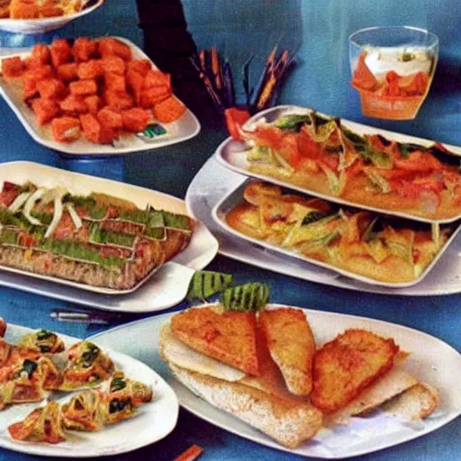 Image similar to party food, photo from a 1970s recipe book