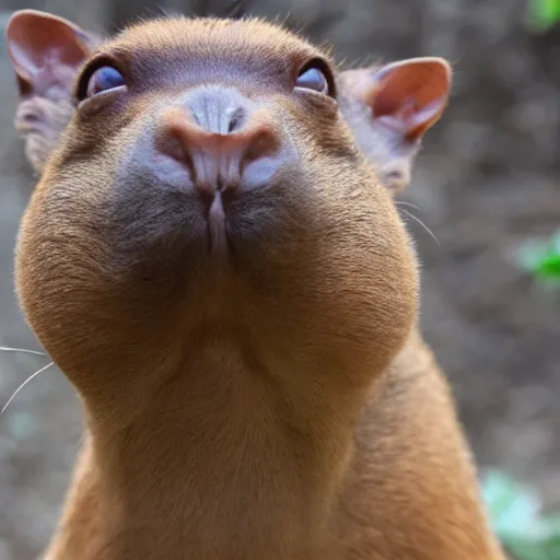 Image similar to happy capibara looking at the camera