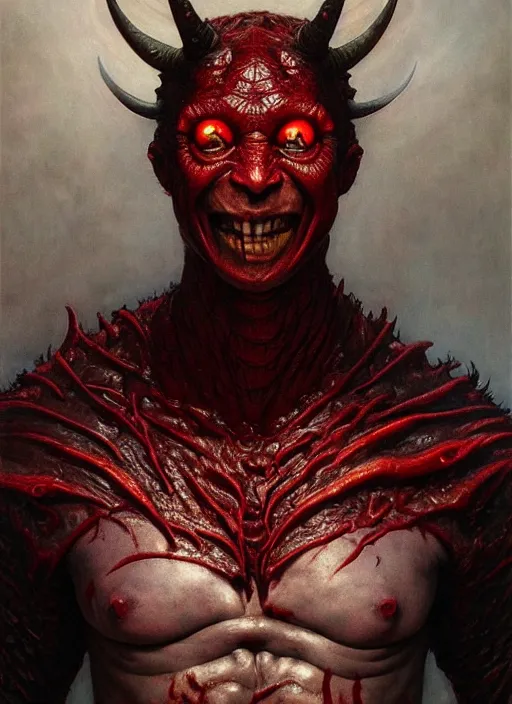 Prompt: devil man intricate skin pattern texture, savage, full body, head to toe, hyper realistic, extremely detailed, dnd character art portrait, dark fantasy art, intricate fantasy painting, dramatic lighting, vivid colors, deviant art, artstation, by edgar maxence and caravaggio and michael whelan and delacroix.